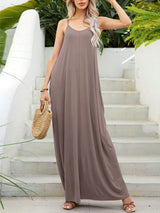 BEAUTIFUL I AM V-Neck Maxi Cami Dress with Pockets