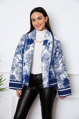 BEAUTIFUL I AM Printed Long Sleeve Winter Jacket Coat with Pockets