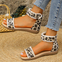 BEAUTIFUL I AM Animal Print Open Toe Sandals Shoes