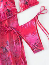 BEAUTIFUL I AM Printed Halter Neck Three-Piece Swim Set