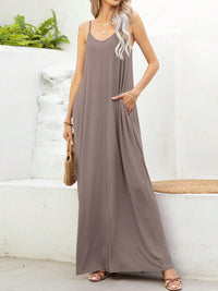 BEAUTIFUL I AM V-Neck Maxi Cami Dress with Pockets