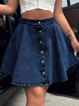 BEAUTIFUL I AM Buttoned Mini Denim Skirt Dress