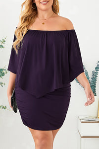 BEAUTIFUL I AM Full Size Off-Shoulder Half Sleeve Dress