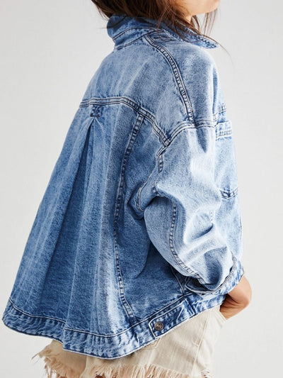 BEAUTIFUL I AM Pocketed Button Up Denim Jacket