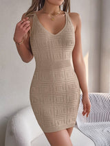 BEAUTIFUL I AM V-Neck Wide Strap Sweater Dress