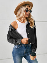 BEAUTIFUL I AM Button Up Long Sleeve Denim Jacket