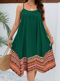 BEAUTIFUL I AM Plus Size Printed Round Neck Cami Dress