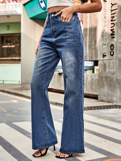 BEAUTIFUL I AM High Rise Bootcut Jeans with Pockets