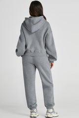 BEAUTIFUL I AM Dropped Shoulder Hooded Top and Pants Active Wear Set