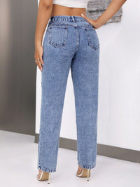 BEAUTIFUL I AM Mid-Rise Waist Jeans with Pockets