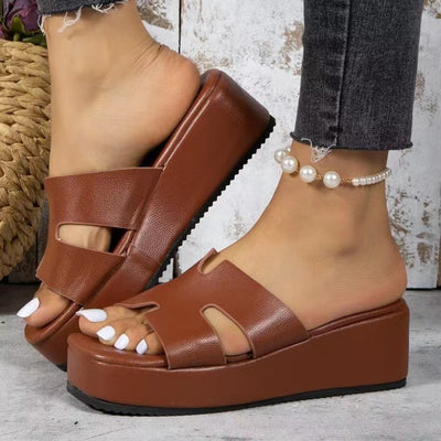 BEAUTIFUL I AM Open Toe Wedge Sandals Shoes