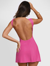 BEAUTIFUL I AM Backless Wide Strap Mini Dress