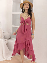 BEAUTIFUL I AM Cutout Tiered Sweetheart Neck Cami Dress