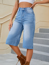 BEAUTIFUL I AM High Waist Denim Shorts with Pockets