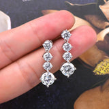 BEAUTIFUL I AM 4 Carat Moissanite Jewelry 925 Sterling Silver Earrings