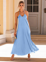 BEAUTIFUL I AM Pleated Halter Neck Sleeveless Dress