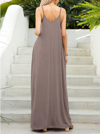 BEAUTIFUL I AM V-Neck Maxi Cami Dress with Pockets