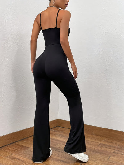 BEAUTIFUL I AM Square Neck Spaghetti Strap Pants Jumpsuit