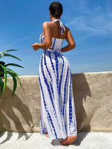 BEAUTIFUL I AM Printed Halter Neck Three-Piece Swim Set