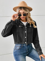 BEAUTIFUL I AM Button Up Long Sleeve Denim Jacket