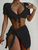 BEAUTIFUL I AM Halter Neck Bikini and Cover Up Four-Piece Swim Set