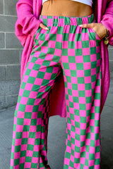 BEAUTIFUL I AM Checkered Wide Leg Pants