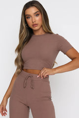 BEAUTIFUL I AM Round Neck Short Sleeve Top and Pants Set