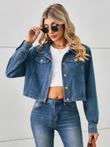 BEAUTIFUL I AM Button Up Long Sleeve Denim Jacket