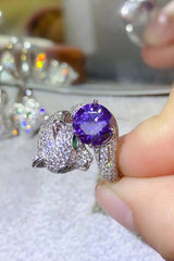 BEAUTIFUL I AM 2 Carat Moissanite Jewelry Adjustable Animal Bypass Ring