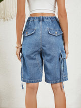 BEAUTIFUL I AM High Waist Denim Shorts with Pockets