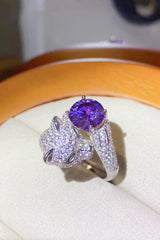 BEAUTIFUL I AM 2 Carat Moissanite Jewelry Adjustable Animal Bypass Ring