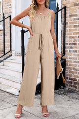 BEAUTIFUL I AM Scoop Neck Spaghetti Strap Pants Jumpsuit