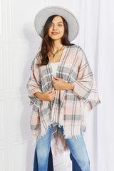 BEAUTIFUL I AM Leto Punch of Plaid Lightweight Poncho Cardigan