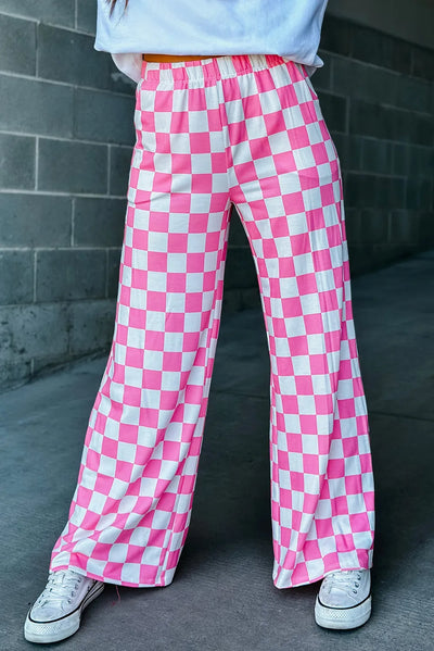 BEAUTIFUL I AM Checkered Wide Leg Pants