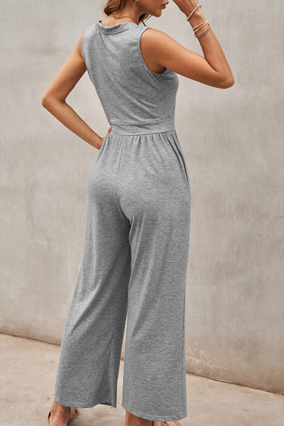 BEAUTIFUL I AM Full Size Scoop Neck Wide Strap Pants Jumpsuit