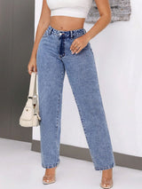 BEAUTIFUL I AM Mid-Rise Waist Jeans with Pockets