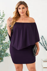 BEAUTIFUL I AM Full Size Off-Shoulder Half Sleeve Dress