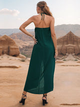 BEAUTIFUL I AM Layered Halter Neck Wide Leg Pants Jumpsuit