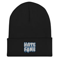 EG3BEATS HATE BECOMES FAME BLUE Cuffed Beanie Hat