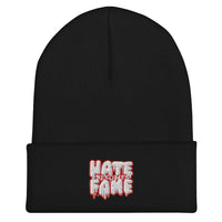 EG3BEATS HATE BECOMES FAME RED Cuffed Beanie Hat