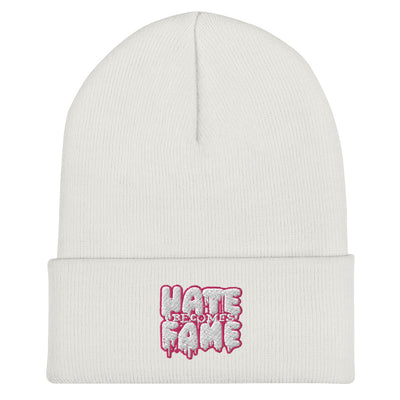 EG3BEATS HATE BECOMES HATE PINK Cuffed Beanie Hat