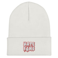EG3BEATS HATE BECOMES FAME RED Cuffed Beanie Hat