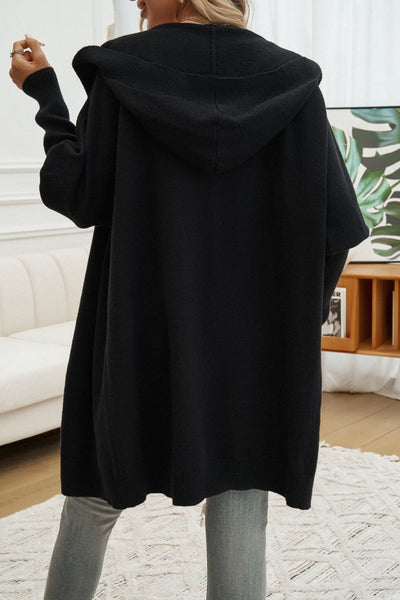 BEAUTIFUL I AM Button Up Long Sleeve Hooded Cardigan