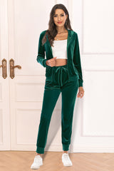 BEAUTIFUL I AM Zip-Up Hooded Jacket and Pants Set