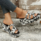 BEAUTIFUL I AM Cutout Floral Peep Toe Sandals Shoes