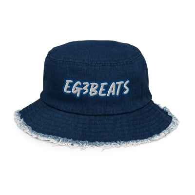 EG3BEATS BLUE Distressed Denim Bucket Hat