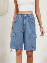 BEAUTIFUL I AM High Waist Denim Shorts with Pockets