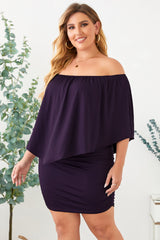 BEAUTIFUL I AM Full Size Off-Shoulder Half Sleeve Dress