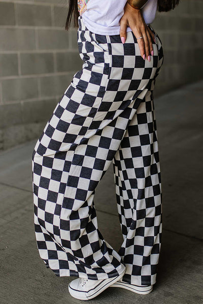 BEAUTIFUL I AM Checkered Wide Leg Pants