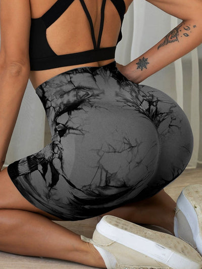 BEAUTIFUL I AM Tie-Dye High Waist Active Wear Shorts